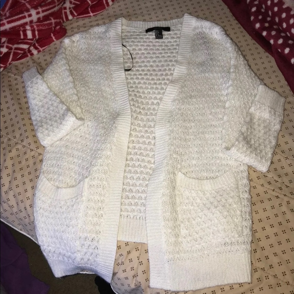 Forever 21 White Cardigan